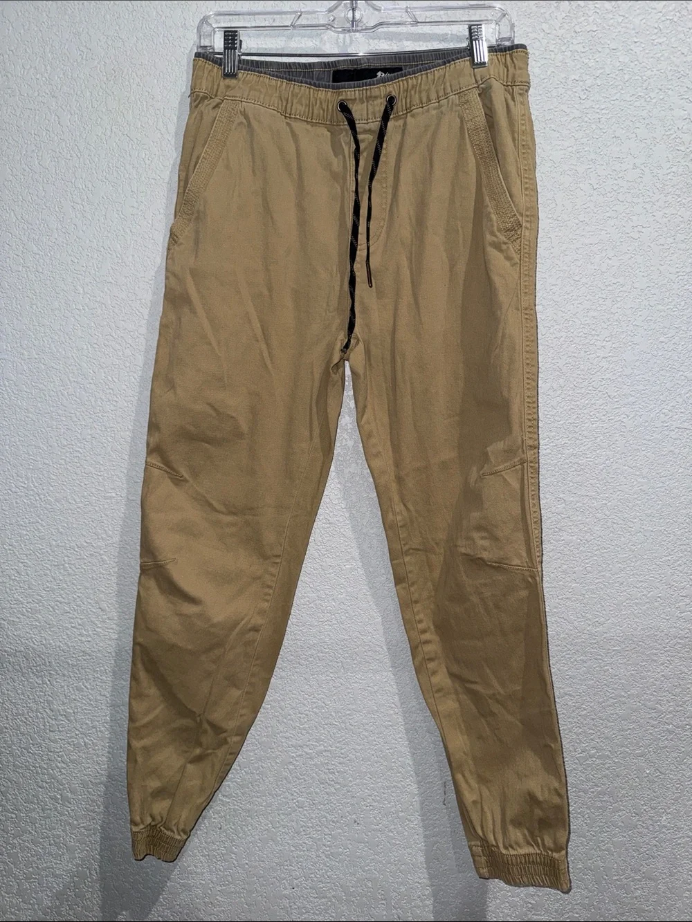 Plugg Men's Elastic-Waist Chinos - Khaki Brown